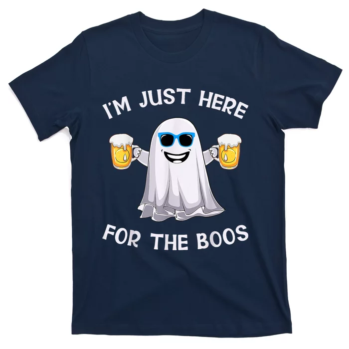 Im Just Here For The Boos Ghost Funny Halloween Beer Lover T-Shirt