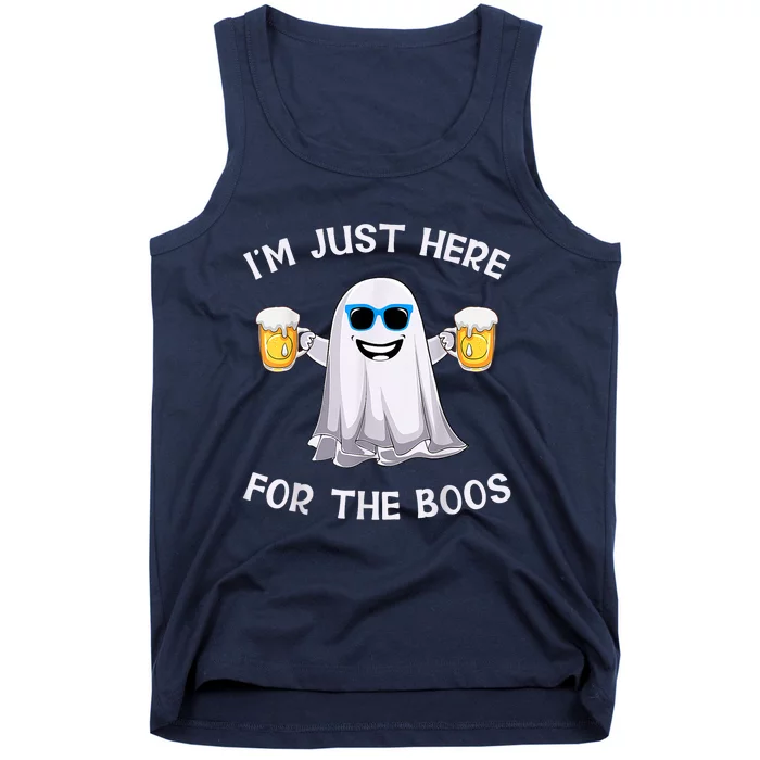 Im Just Here For The Boos Ghost Funny Halloween Beer Lover Tank Top