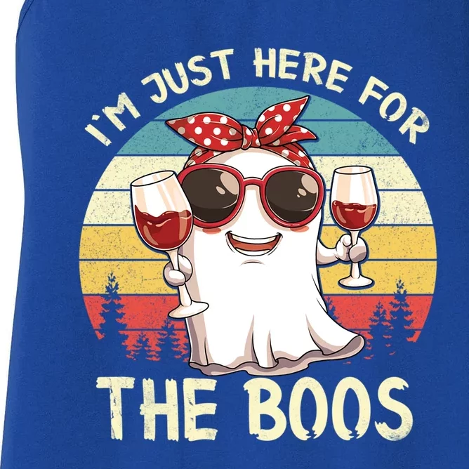 Im Just Here For The Boos Funny Halloween Outfit Gift Women's Racerback Tank