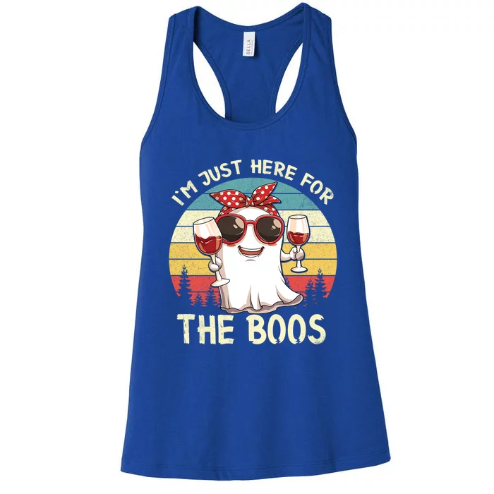 Im Just Here For The Boos Funny Halloween Outfit Gift Women's Racerback Tank