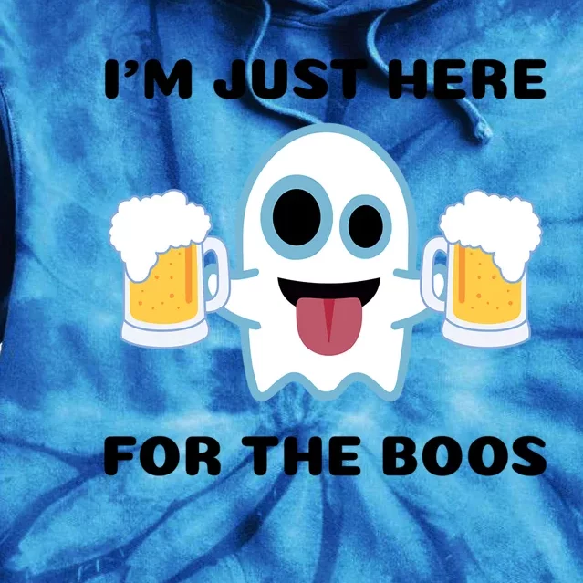 Im Just Here For The Boos Funny Halloween Beer Ing Cool Gift Tie Dye Hoodie