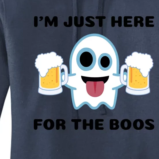 Im Just Here For The Boos Funny Halloween Beer Ing Cool Gift Women's Pullover Hoodie