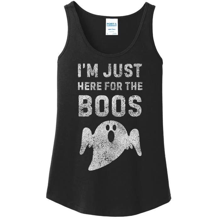 IM Just Here For The Boos  Hilarious Halloween Ladies Essential Tank