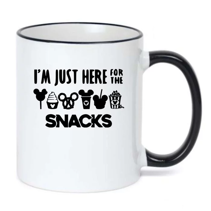 Im Just Here For The Snacks Black Color Changing Mug