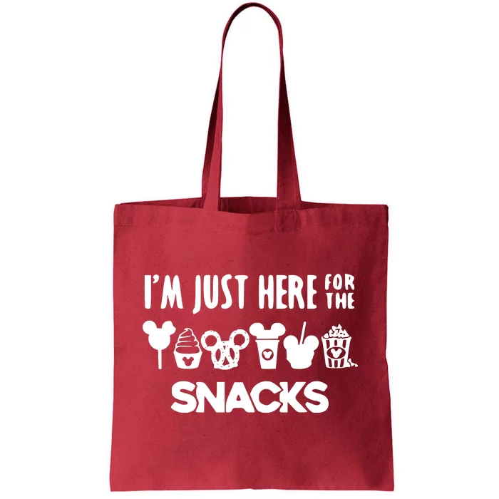 Im Just Here For The Snacks Tote Bag