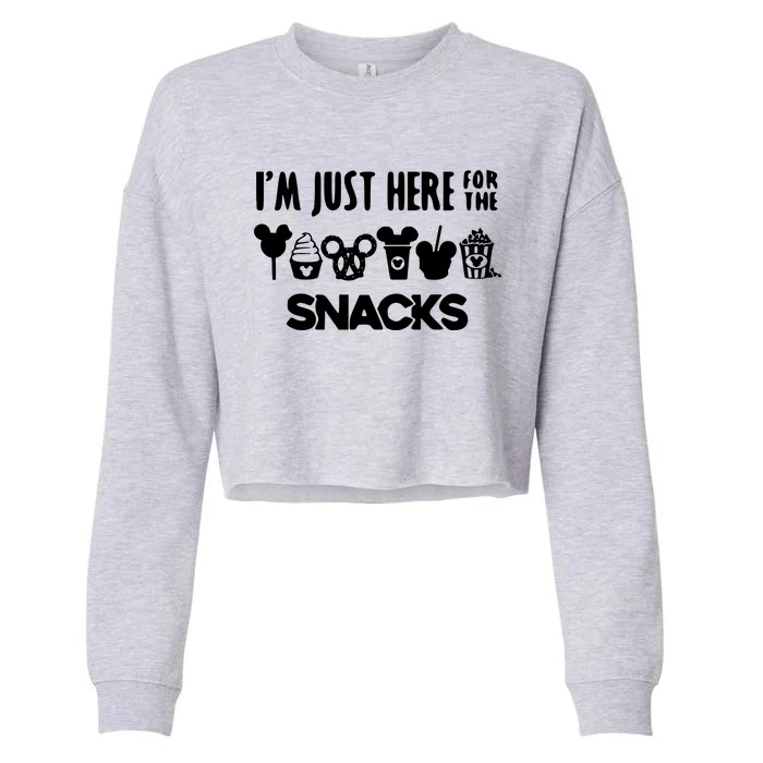 Im Just Here For The Snacks Cropped Pullover Crew