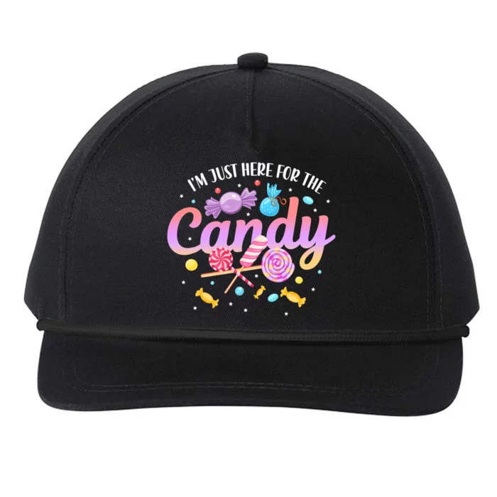 IM Just Here For The Candy Funny Halloween Food Humor Snapback Five-Panel Rope Hat