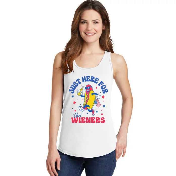 Im Just Here For Wieners 4th Of July Hotdog Ladies Essential Tank