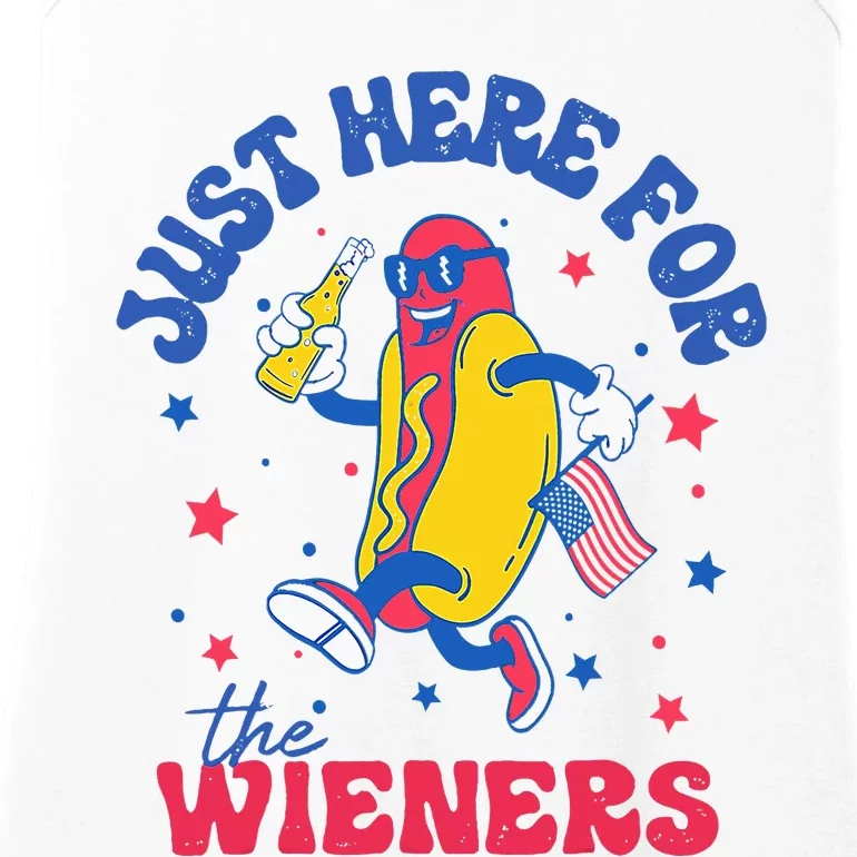 Im Just Here For Wieners 4th Of July Hotdog Ladies Essential Tank