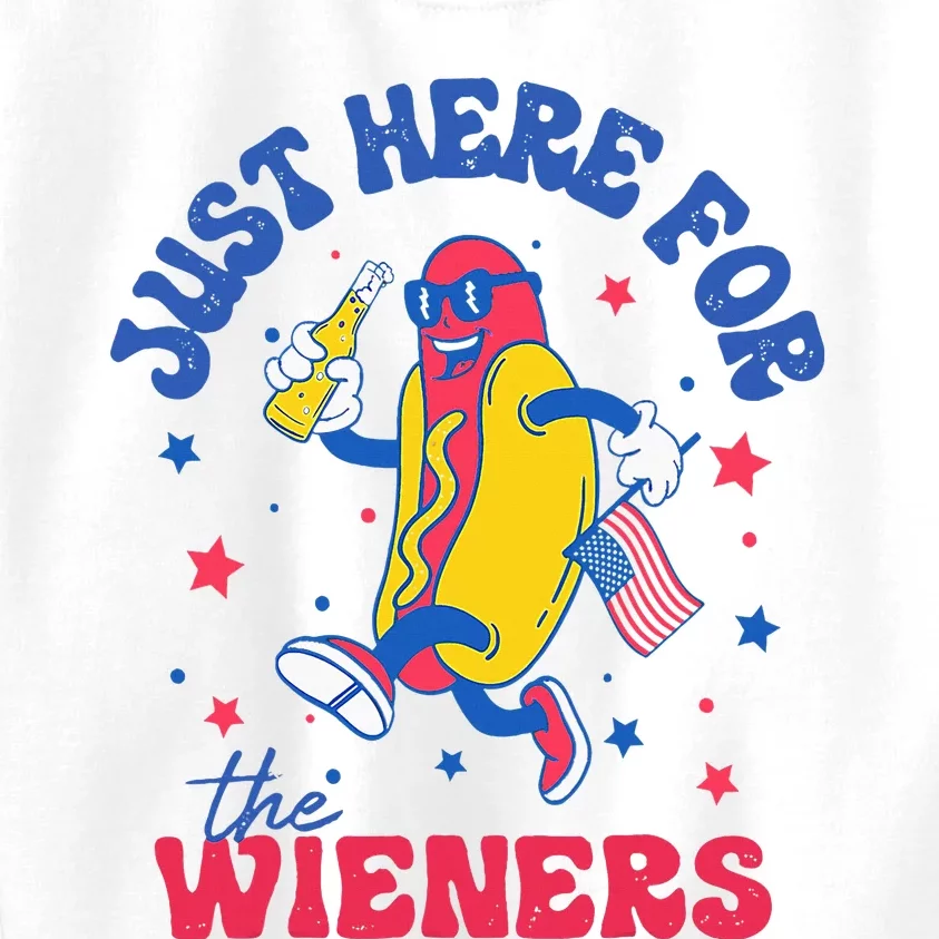 Im Just Here For Wieners 4th Of July Hotdog Kids Sweatshirt