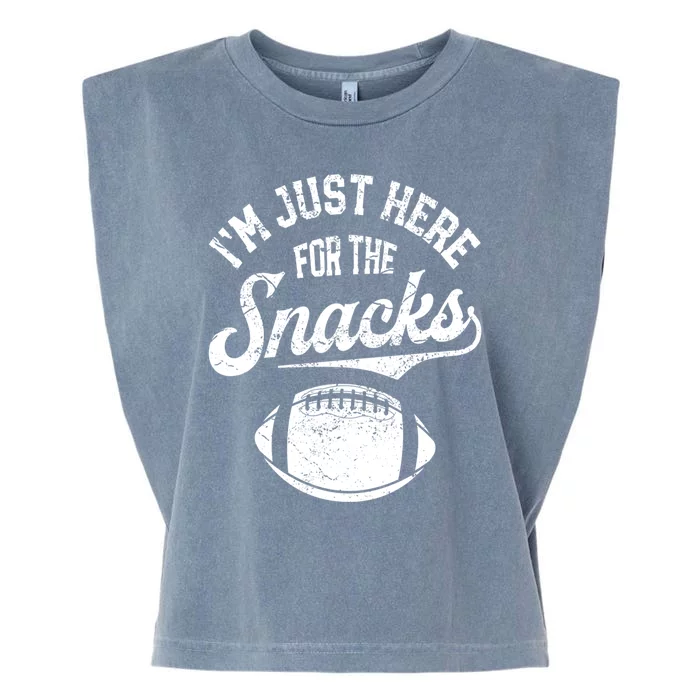 Im Just Here For The Snacks Funny Fantasy Football Garment-Dyed Women's Muscle Tee