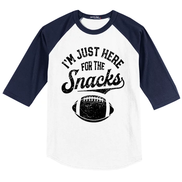 Im Just Here For The Snacks Funny Fantasy Football Baseball Sleeve Shirt