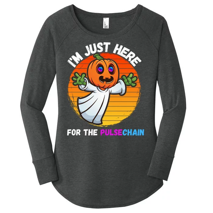 Im Just Here For The PulseChain Funny Halloween Pulsechain Funny Halloween HEX Women's Perfect Tri Tunic Long Sleeve Shirt