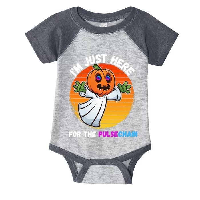 Im Just Here For The PulseChain Funny Halloween Pulsechain Funny Halloween HEX Infant Baby Jersey Bodysuit