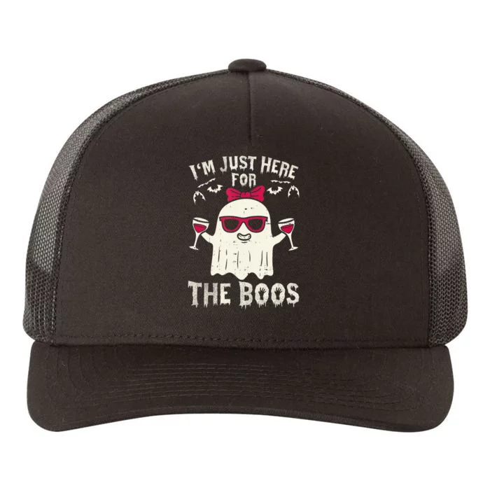 I'm Just Here For The Boos Halloween Costume Yupoong Adult 5-Panel Trucker Hat