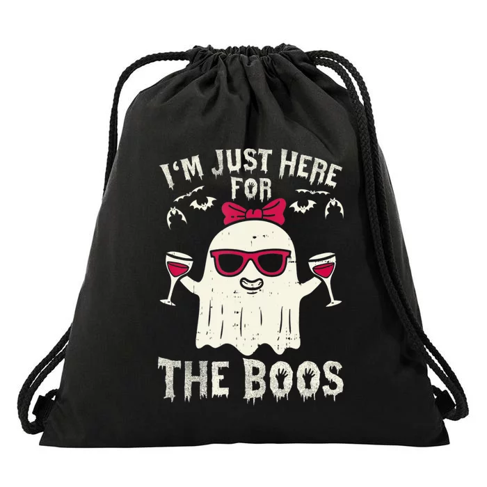 I'm Just Here For The Boos Halloween Costume Drawstring Bag