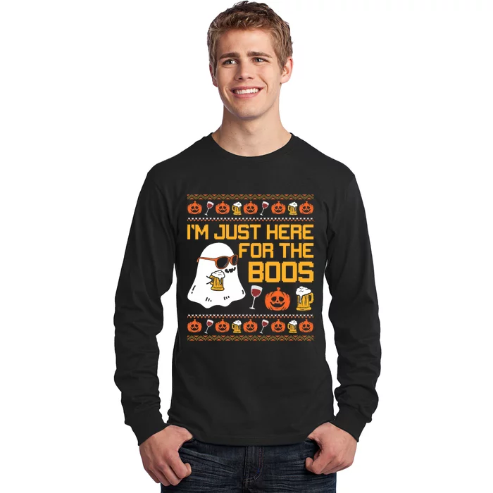 IM Just Here For The Boos Ghost Funny Halloween Long Sleeve Shirt