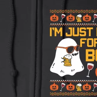 IM Just Here For The Boos Ghost Funny Halloween Full Zip Hoodie