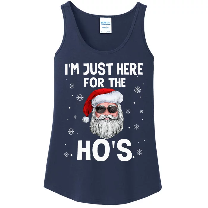 IM Just Here For The HoS Funny Christmas Santa HoS Quotes Ladies Essential Tank