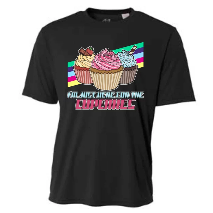 I’M Just Here For The Cupcakes Quote Pastry Baker Gift Cooling Performance Crew T-Shirt