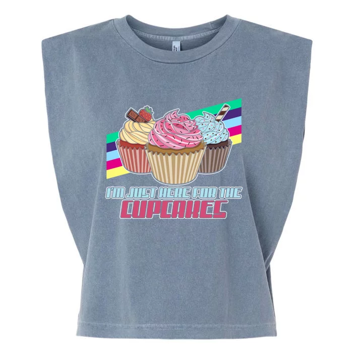 I’M Just Here For The Cupcakes Quote Pastry Baker Gift Garment-Dyed Women's Muscle Tee