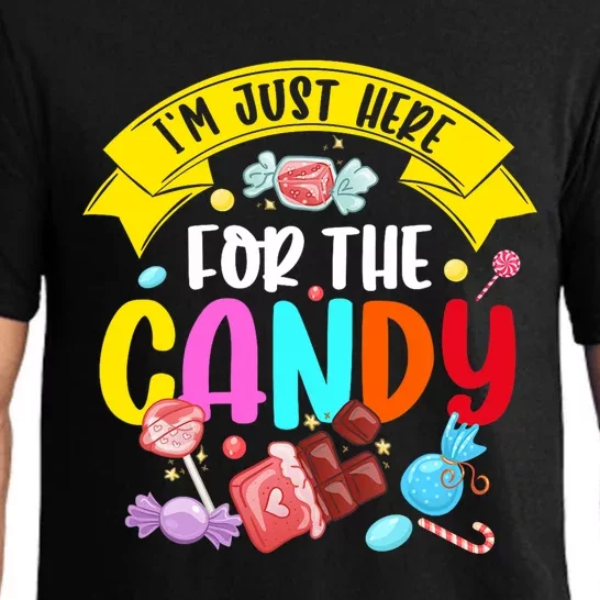 IM Just Here For The Candy Funny Halloween Food Humor Pajama Set