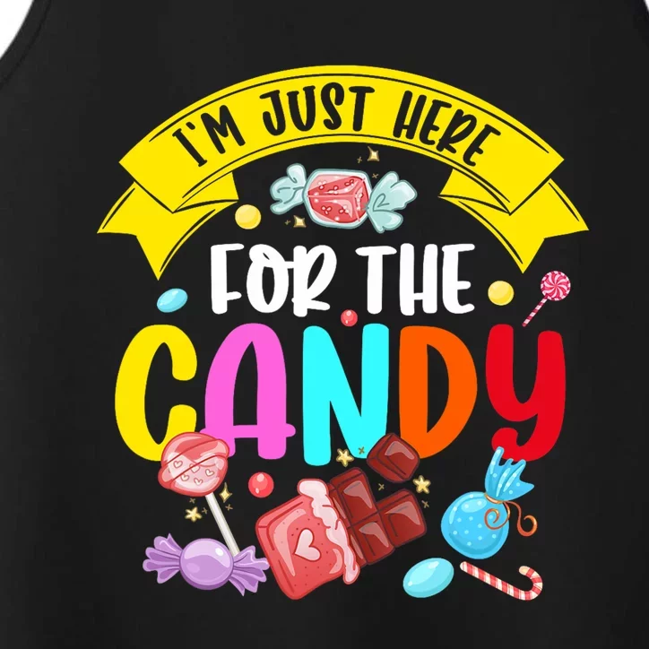 IM Just Here For The Candy Funny Halloween Food Humor Performance Tank