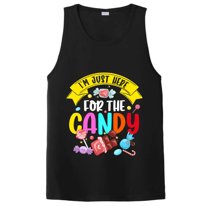 IM Just Here For The Candy Funny Halloween Food Humor Performance Tank