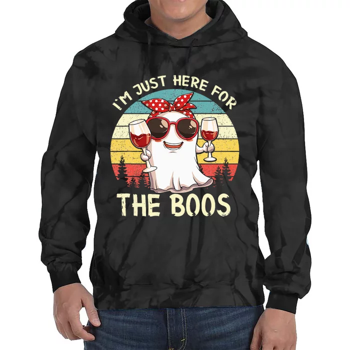 Im Just Here For The Boos Funny Halloween Tie Dye Hoodie