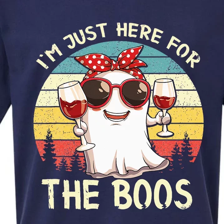 Im Just Here For The Boos Funny Halloween Sueded Cloud Jersey T-Shirt