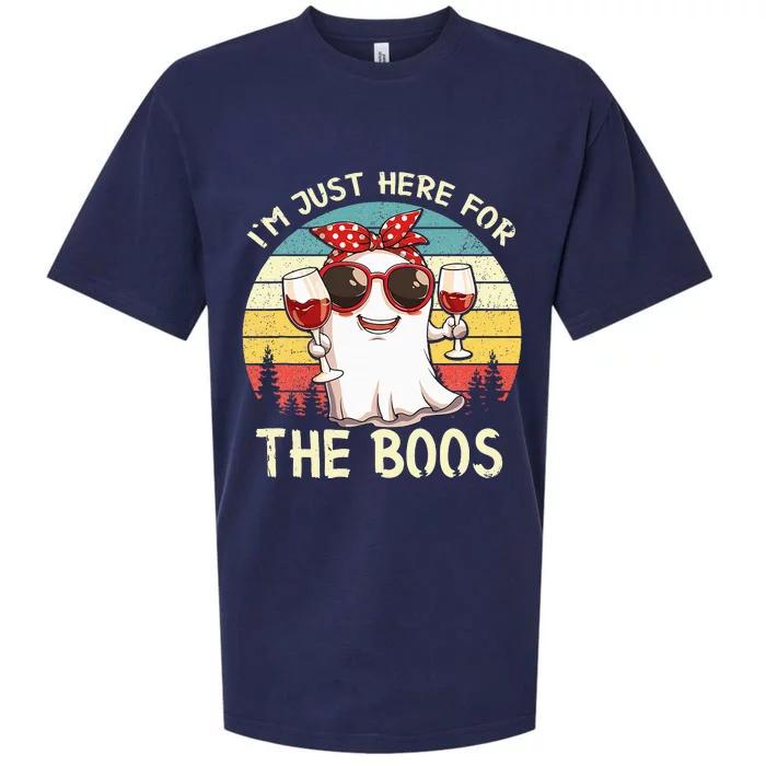 Im Just Here For The Boos Funny Halloween Sueded Cloud Jersey T-Shirt