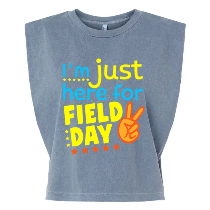 IM Just Here For Field Day 2024 For Teacher Field Day Great Gift Garment-Dyed Women's Muscle Tee