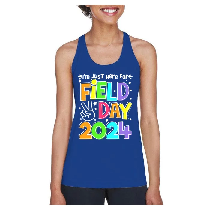 IM Just Here For Field Day 2024 For Teacher Field Day Gift Women's Racerback Tank