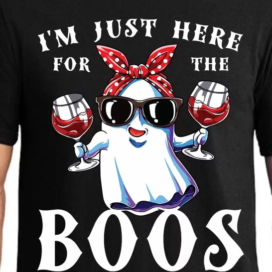 IM Just Here For The Boos Funny Drinking Halloween Costume Pajama Set