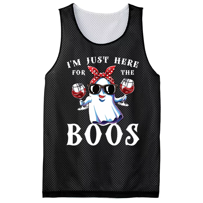 IM Just Here For The Boos Funny Drinking Halloween Costume Mesh Reversible Basketball Jersey Tank