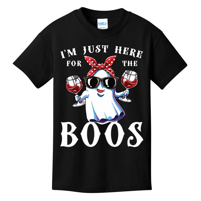 IM Just Here For The Boos Funny Drinking Halloween Costume Kids T-Shirt