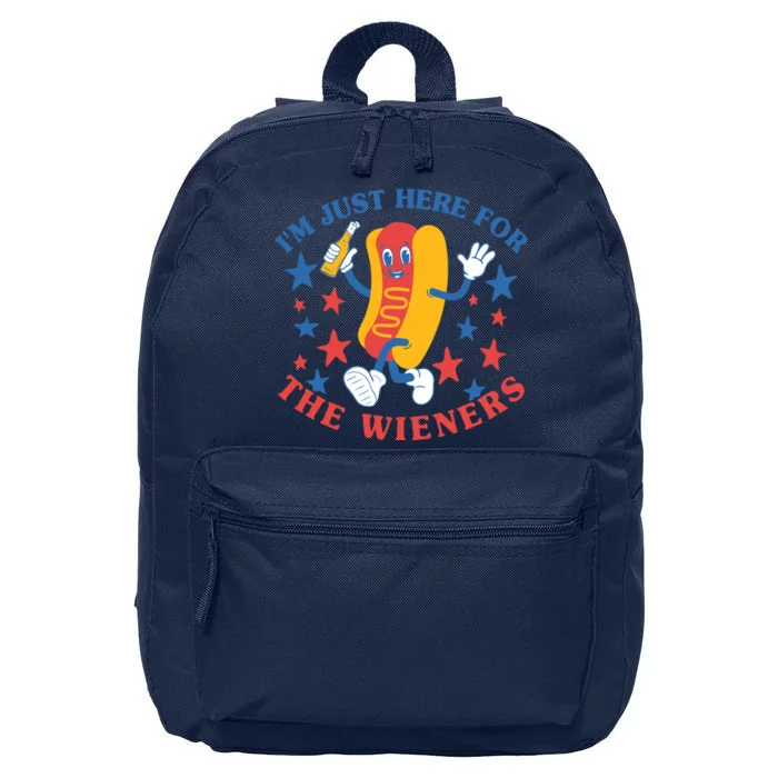 Im Just Here For The Wieners 4th Of July Independence Day 16 in Basic Backpack