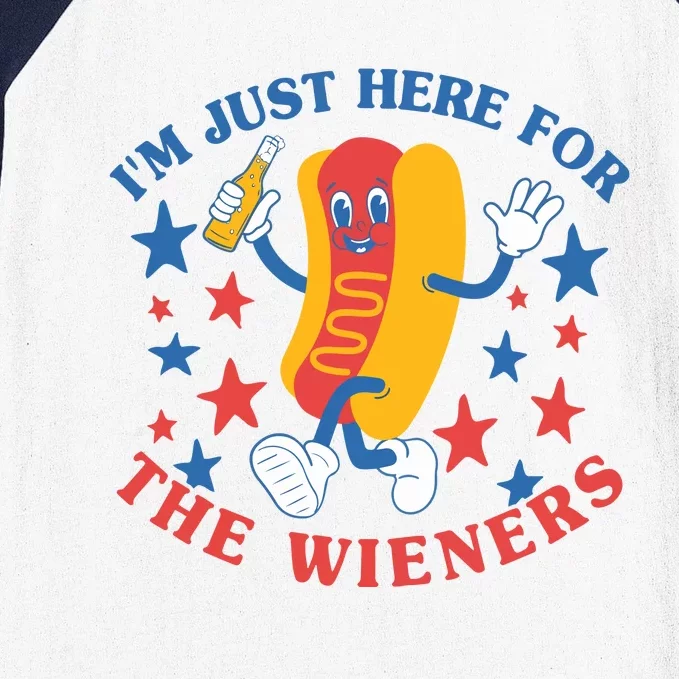 Im Just Here For The Wieners 4th Of July Independence Day Baseball Sleeve Shirt