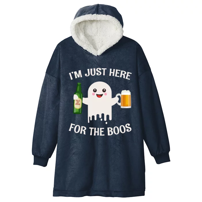 IM Just Here For The Boos Beer Halloween Ghost Costume Gift Hooded Wearable Blanket