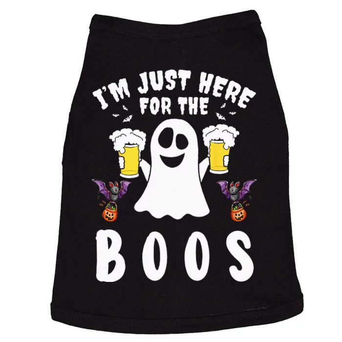 Im Just Here For The Boos Ghost Beer Halloween Costume Men Doggie Tank