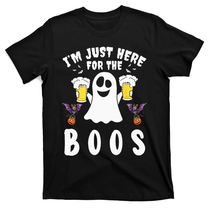 Im Just Here For The Boos Ghost Beer Halloween Costume Men T-Shirt