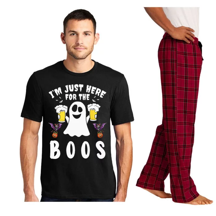 Im Just Here For The Boos Ghost Beer Halloween Costume Men Pajama Set