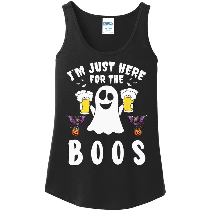 Im Just Here For The Boos Ghost Beer Halloween Costume Men Ladies Essential Tank