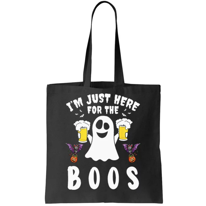 Im Just Here For The Boos Ghost Beer Halloween Costume Men Tote Bag