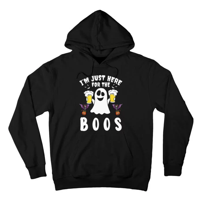 Im Just Here For The Boos Ghost Beer Halloween Costume Men Tall Hoodie