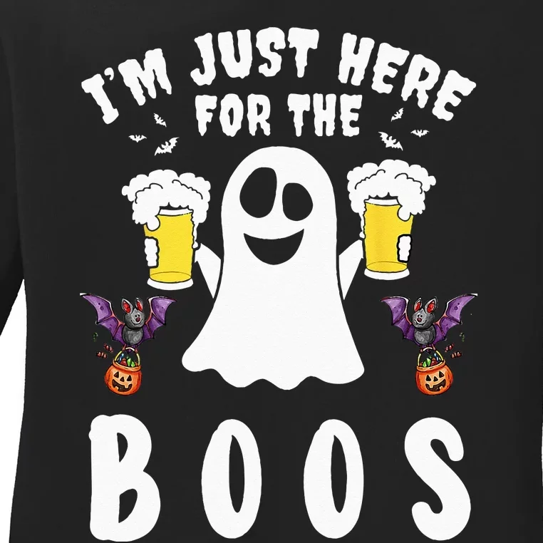 Im Just Here For The Boos Ghost Beer Halloween Costume Men Ladies Long Sleeve Shirt