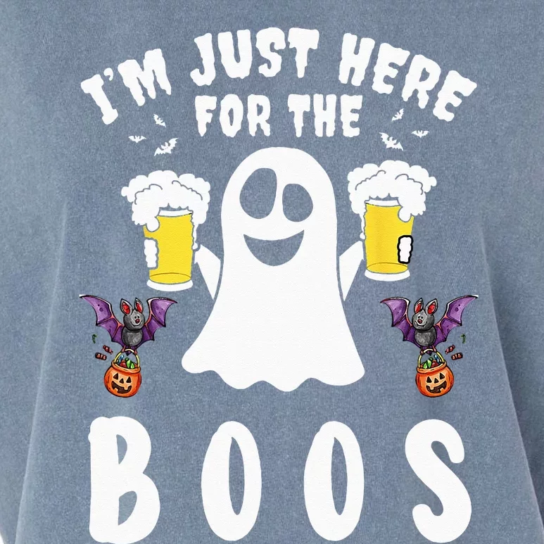 Im Just Here For The Boos Ghost Beer Halloween Costume Men Garment-Dyed Women's Muscle Tee