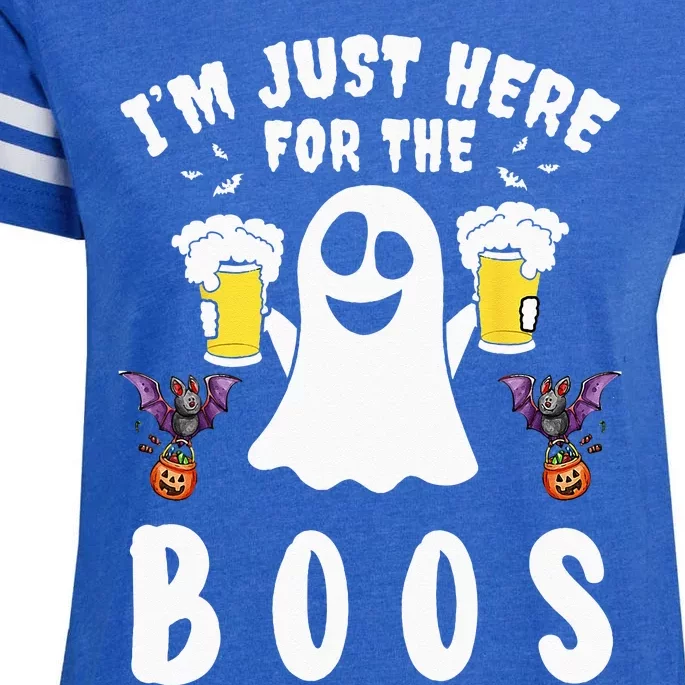 Im Just Here For The Boos Ghost Beer Halloween Costume Men Enza Ladies Jersey Football T-Shirt