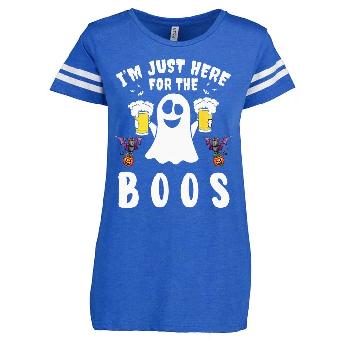 Im Just Here For The Boos Ghost Beer Halloween Costume Men Enza Ladies Jersey Football T-Shirt