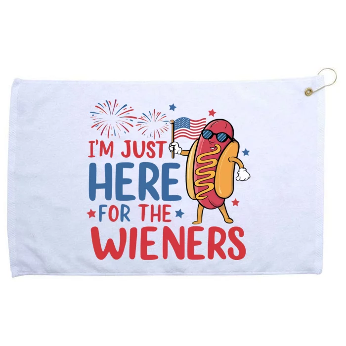 I’M Just Here For The Wieners 4th Of July Independence Day Grommeted Golf Towel